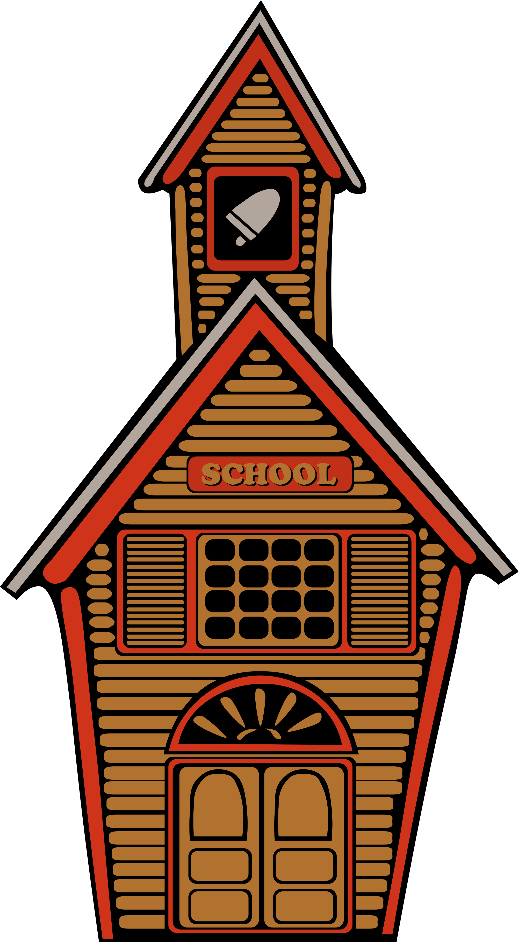 Colonial School Clipart - Old School Clipart (2000x3637)