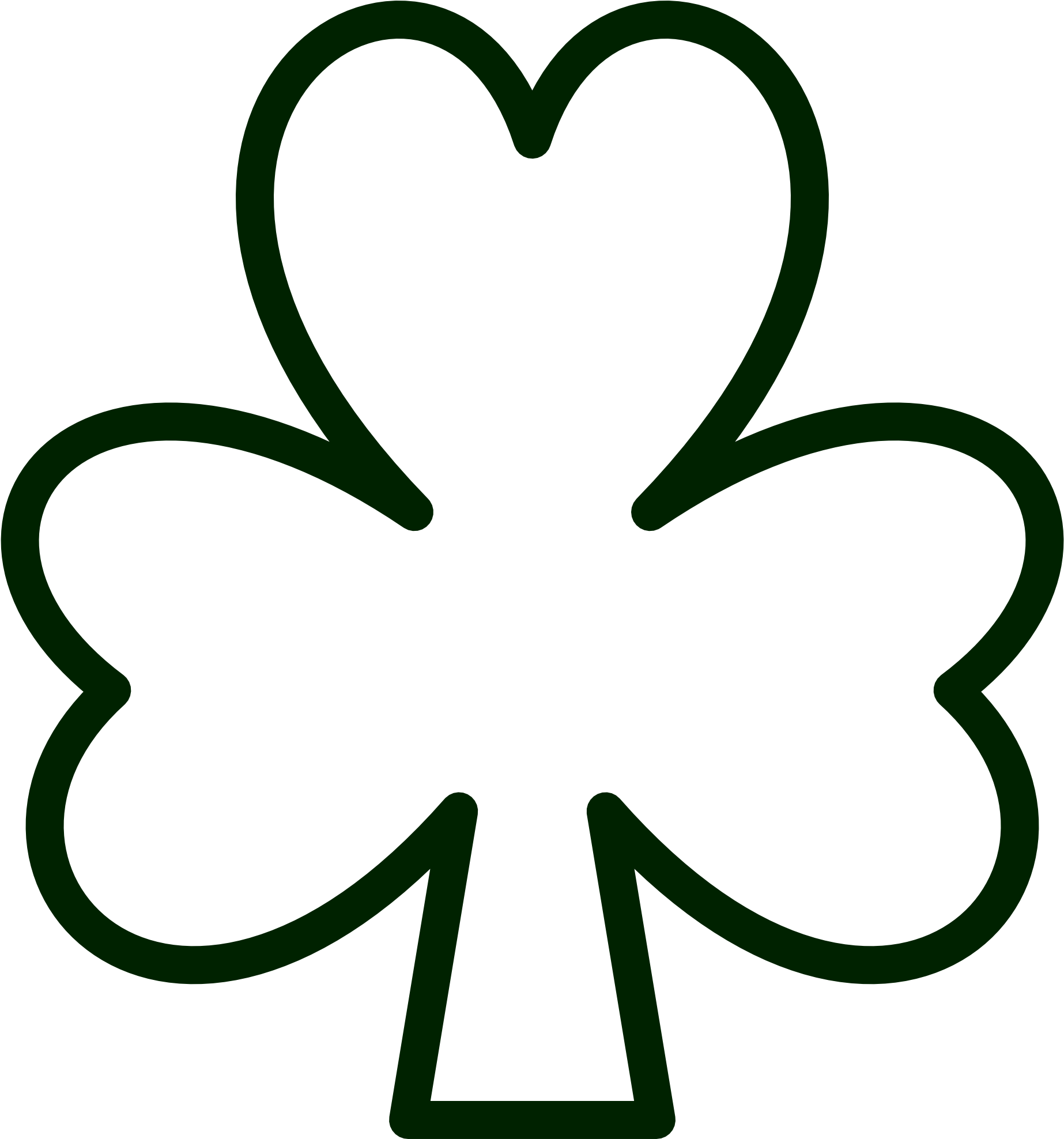 Tested Pics Of Shamrocks Public Domain Clip Art St - Shamrock Coloring Page (1979x2111)