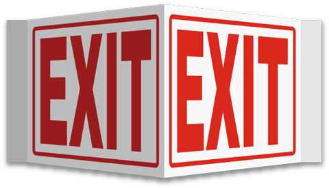 Exit 3-way Sign - Exit Sign (480x274)
