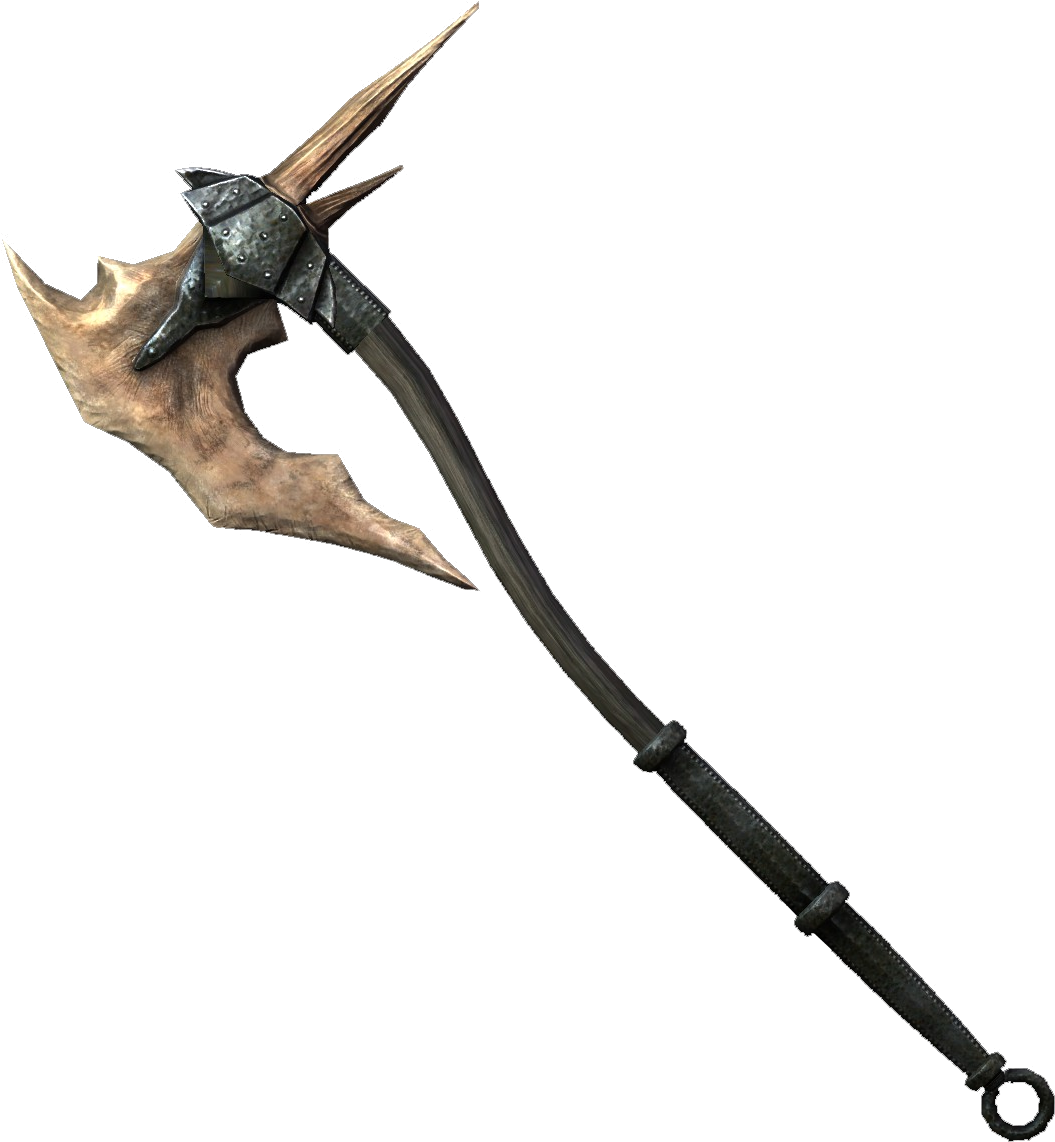 Battle Axe Transparent Background - Skyrim Dragon Armor And Weapons (1141x1141)