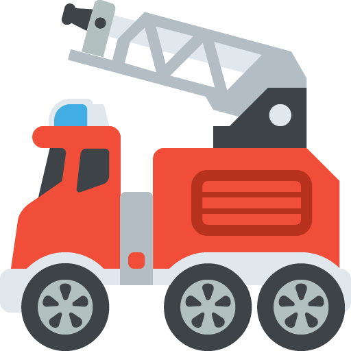 Fire Engine Emoji Vector Icon - Firetruck Emoji (512x512)