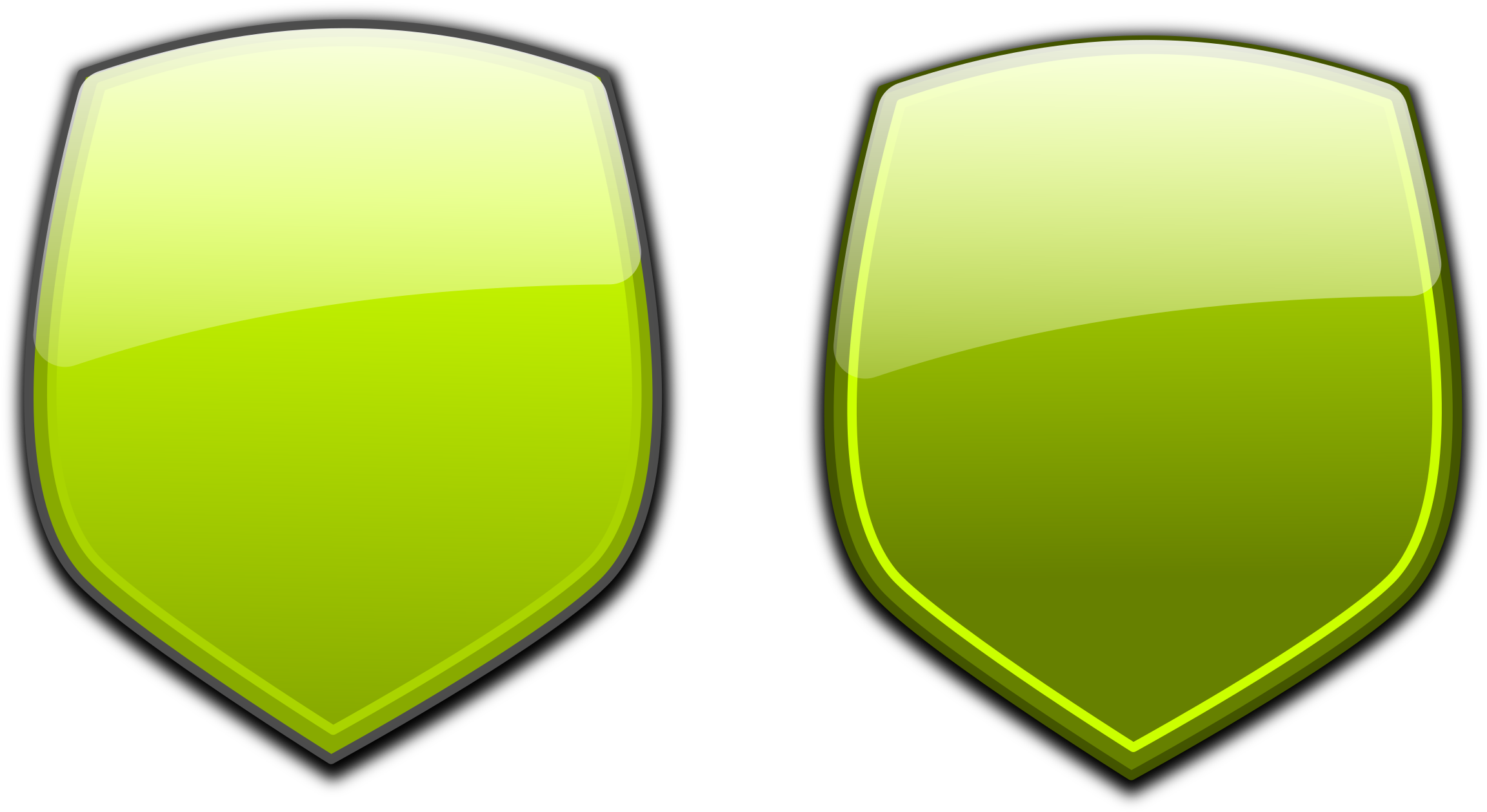 Clipart - Glossy Shield (2400x1310)