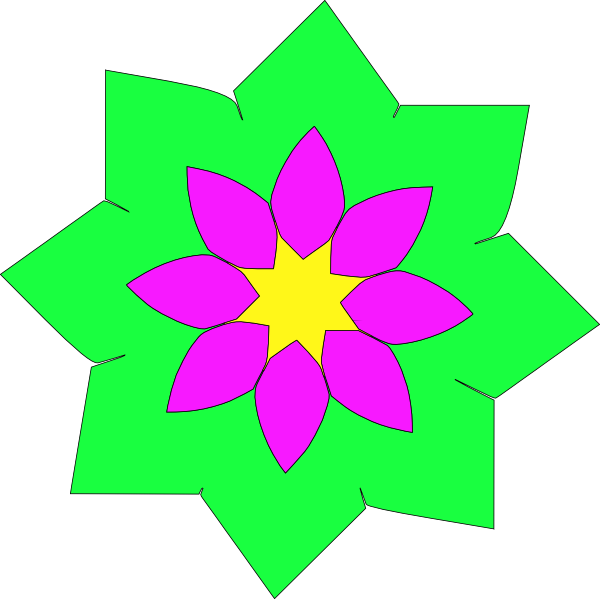 Free Vector Geometric Flower Shape Clip Art - Geometric Shapes Of Flower (600x599)