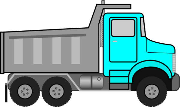 Large Dump Truck Clipart - Green Dump Truck Clipart (600x356)