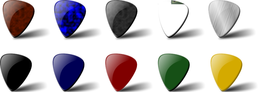 Set - Clipart - Guitar Pick Vector (900x319)