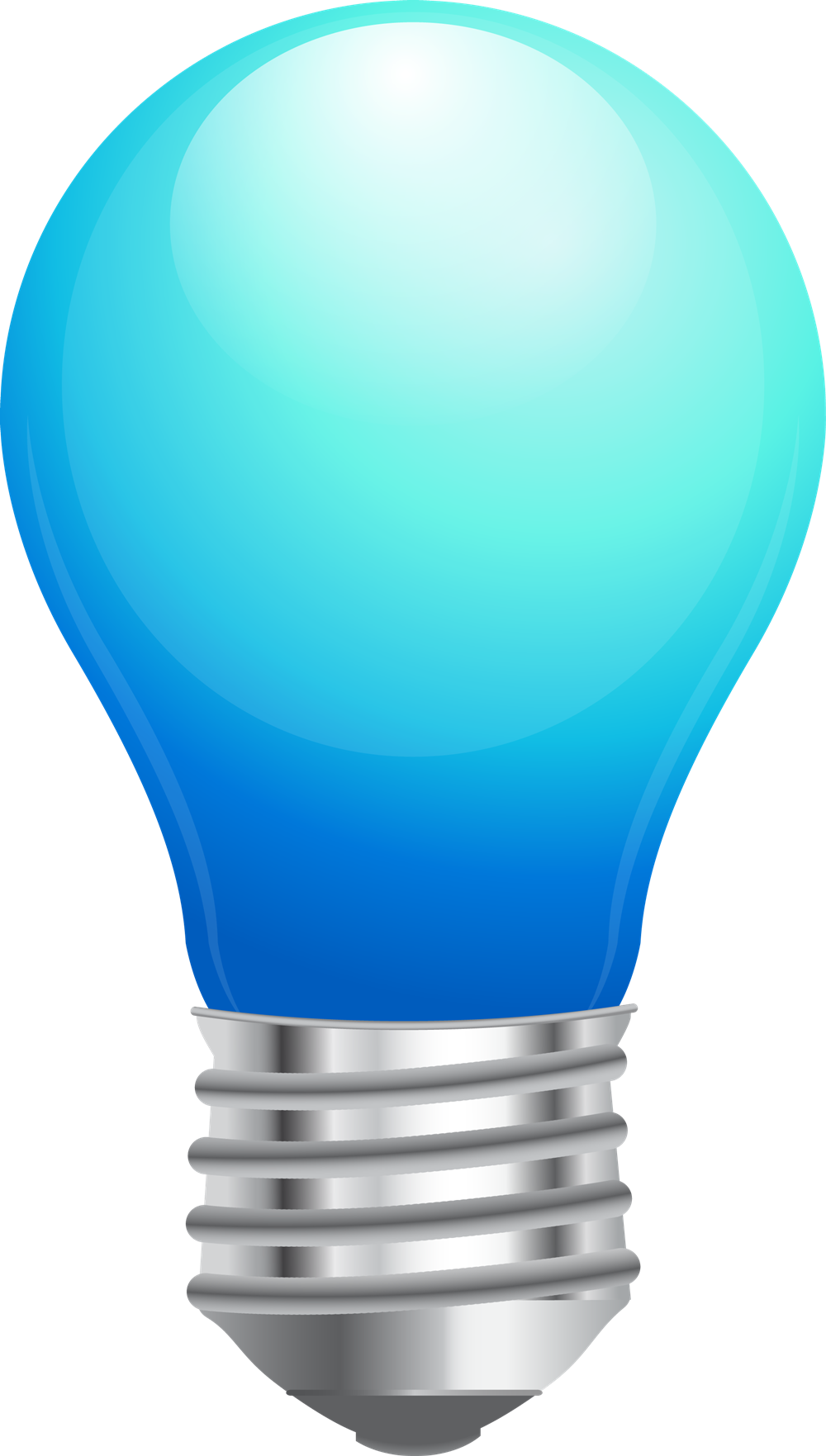 Light Clipart Light Blue - Blue Light Bulb Clipart (1000x1763)