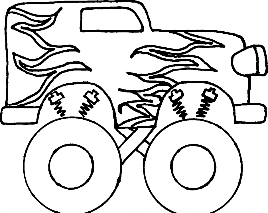 Monster Truck Coloring Sheet Many Interesting Cliparts - Drawing (940x746)