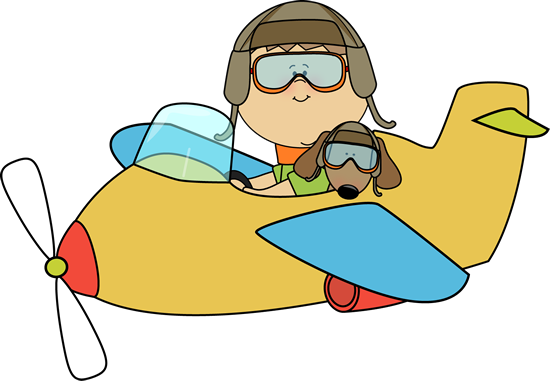 Airplane Dog Cliparts - Fly A Plane Clipart (550x381)