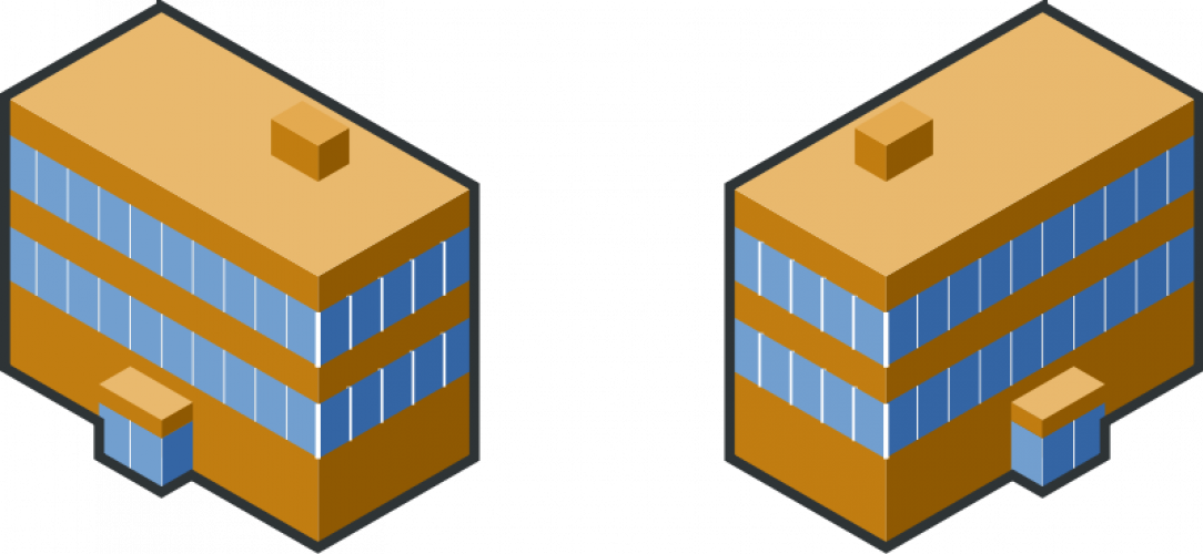 Iso City Brown - Building 3d Clipart Png (1084x500)