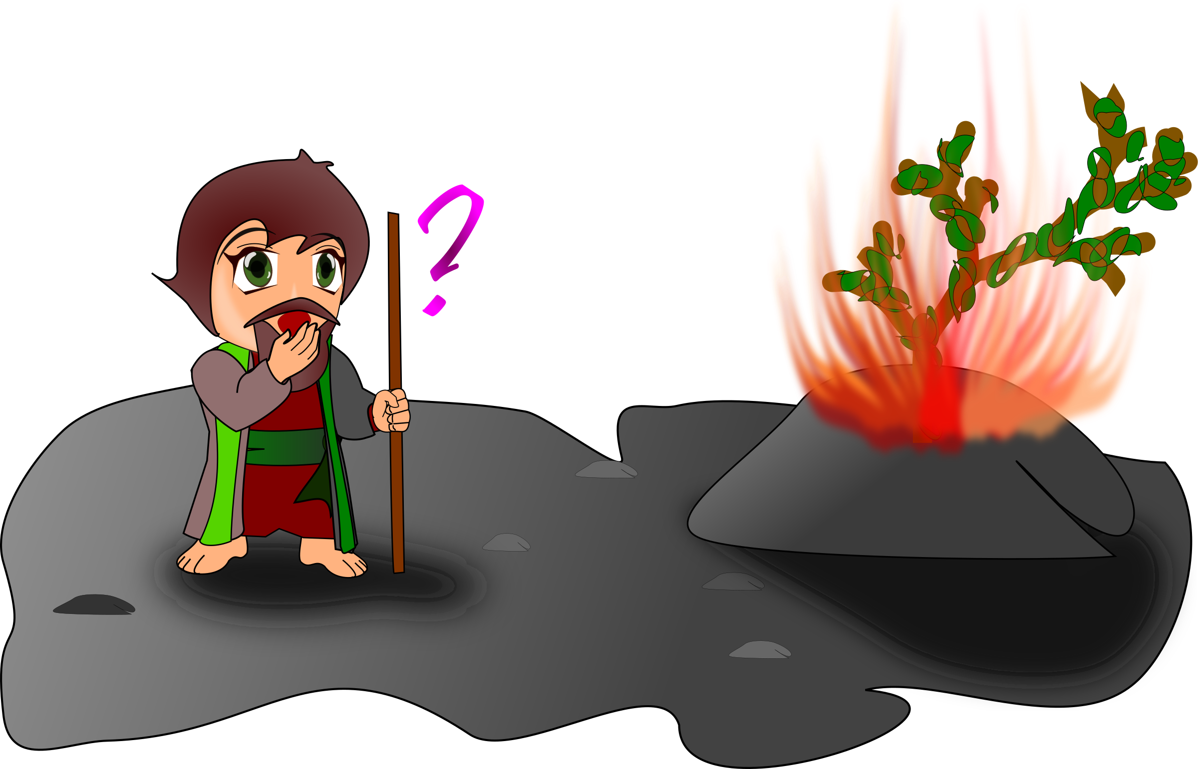 Moses Burning Bush - Moses And The Burning Bush Clipart (2400x1542)