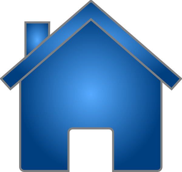 Blue House Png Clip Art - House Clipart Blue (600x565)