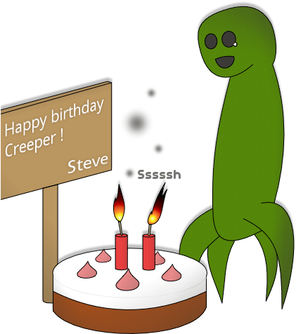 Happy Birthday Creeper By Pac-miam - Funny Happy Birthday Images Minecraft (456x591)