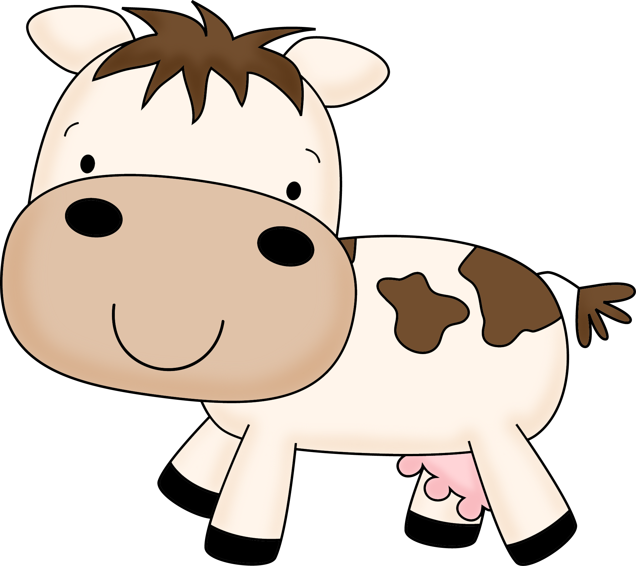 Animal Cliparts Cow - Baby Cow Vector Png (2033x1808)