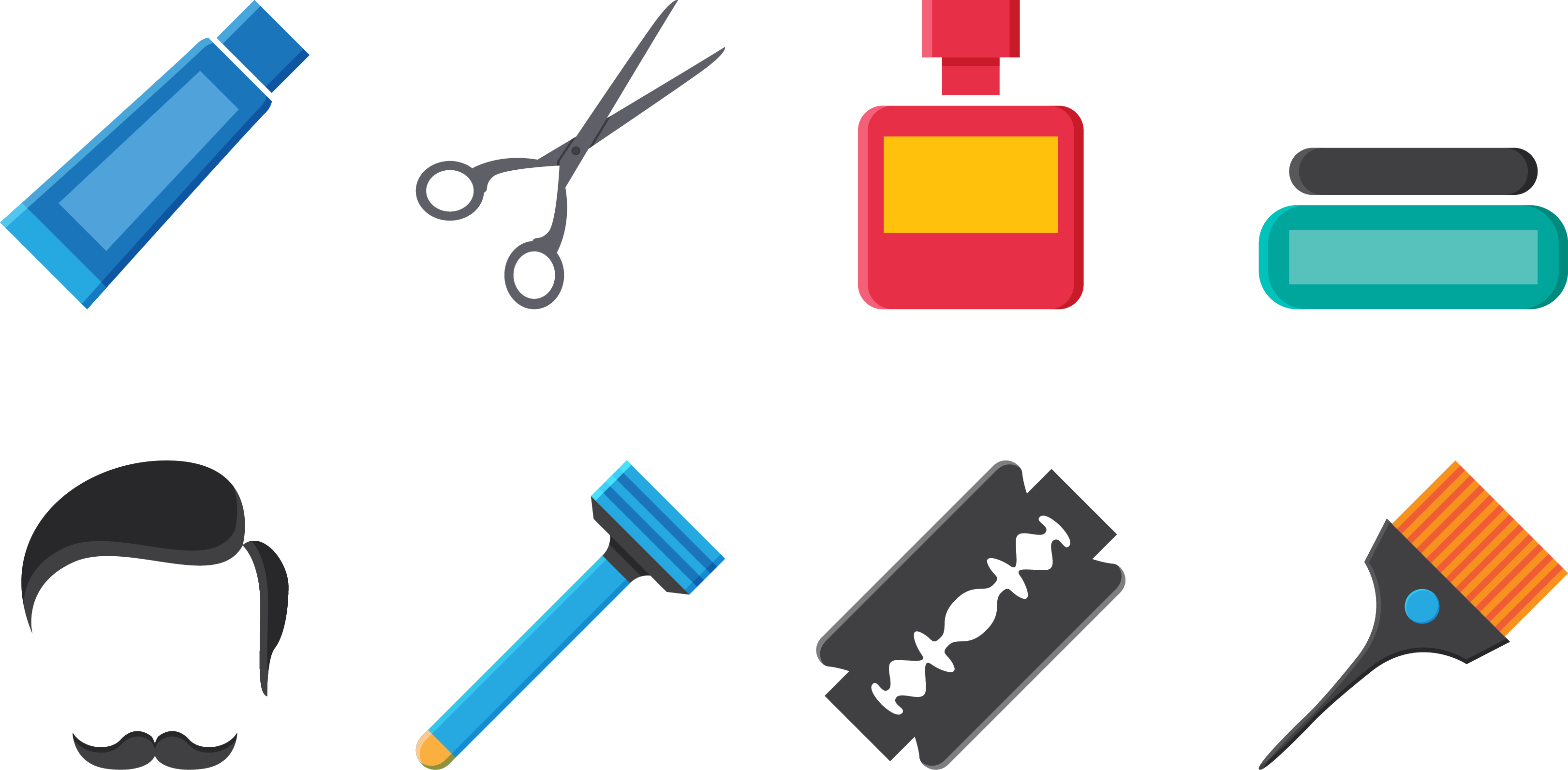 Comb Scissors Barber Clip Art - Scissors (3242x1592)