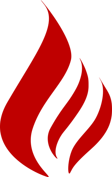Simple Dark-red Flame Clip Art At Clker - Red Logo With Flame (378x596)