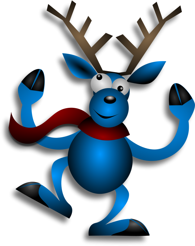 Deer Free Dancing Reindeer 3 - Merry Christmas Happy Reindeer Scarf (641x800)