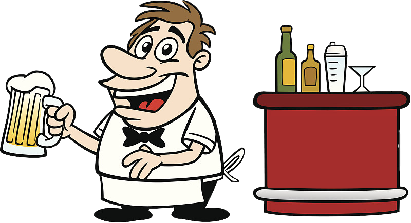 Bartender Cartoon Clip Art - Bartender Cartoon Clip Art (800x435)