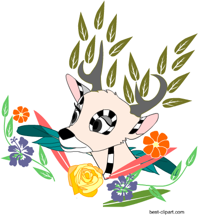 Free Aztec Boho Deer Head Clip Art - Deer (450x450)