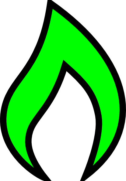 Flame Green Tristan Clip Art - Green Flame Png Cartoon (414x596)