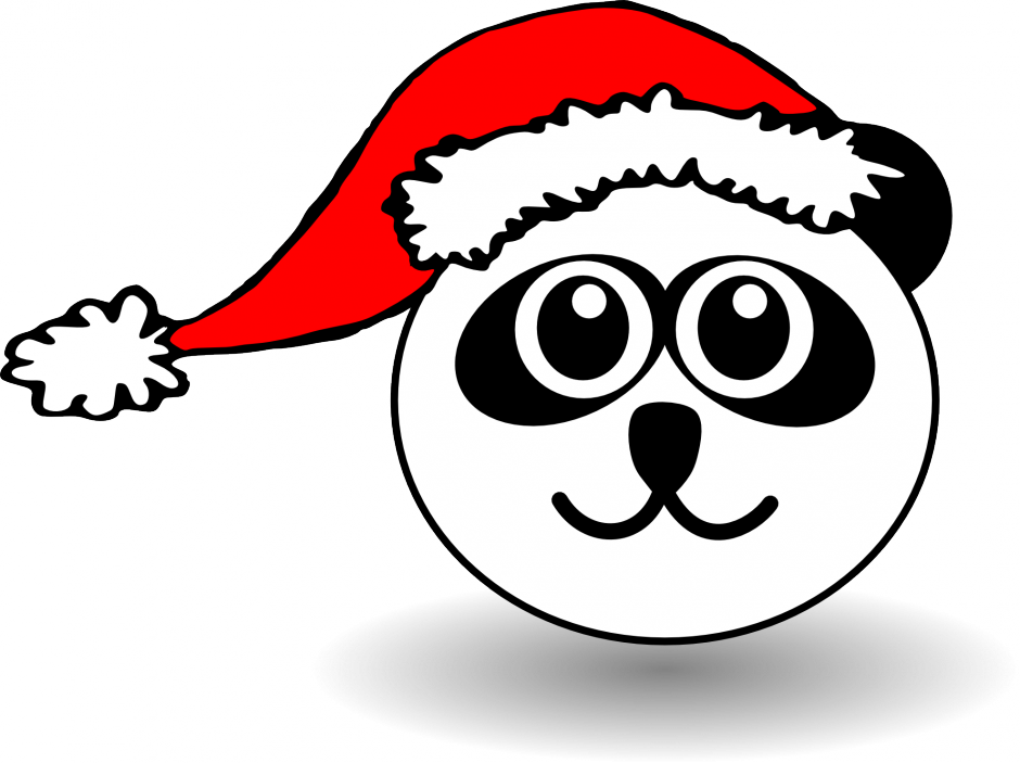 Santa Hat Clipart Minecraft Christmas - Panda Christmas Coloring Pages (940x703)