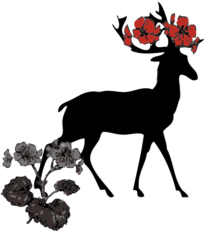Free Crowned Deer - Buck With Flowers Shower Curtain (759x800)