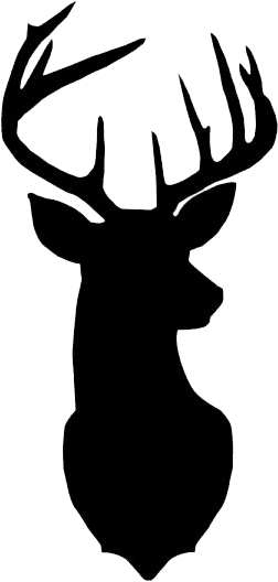 Reindeer Silhouette Stencil Clip Art - Black And White Deer Head (450x583)