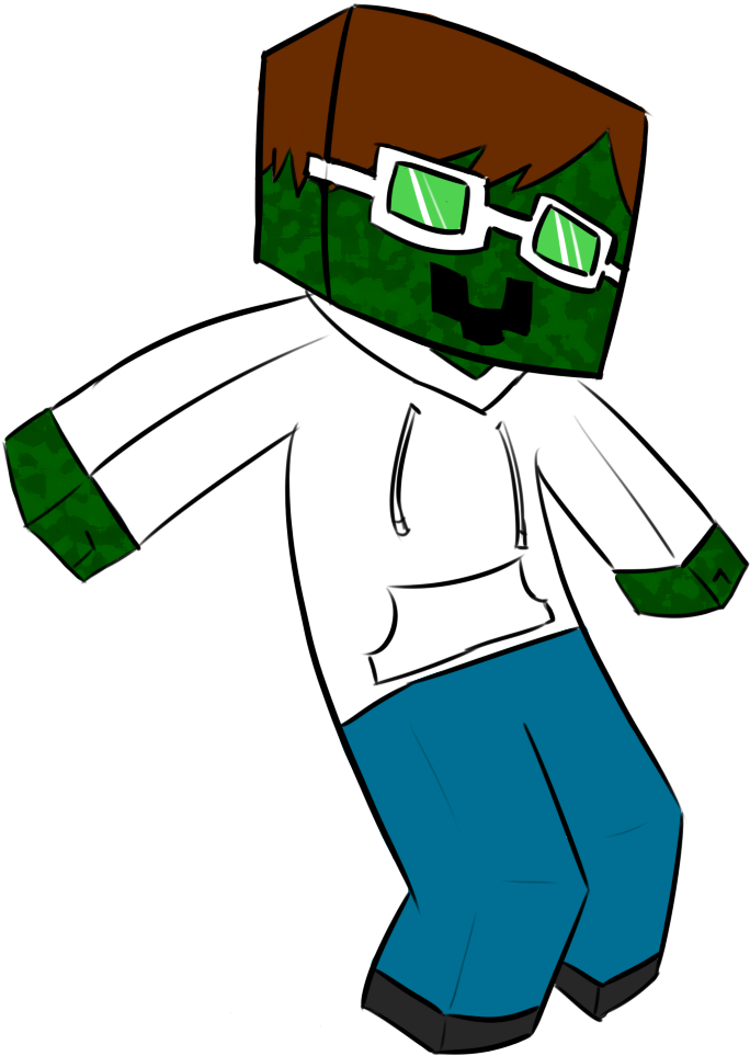 Cool Zombie Mascot - Zombie De Minecraft Animado (1000x1000)