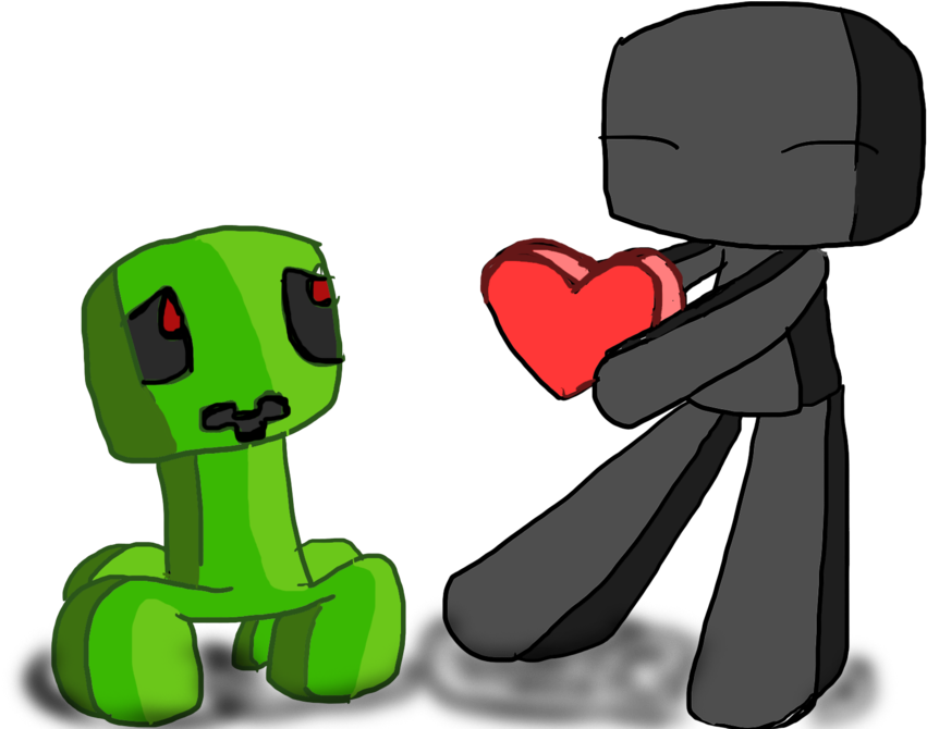 Valentines By Ask Enderman On Deviantart Rh Ask Enderman - Baby Minecraft Enderman (900x669)
