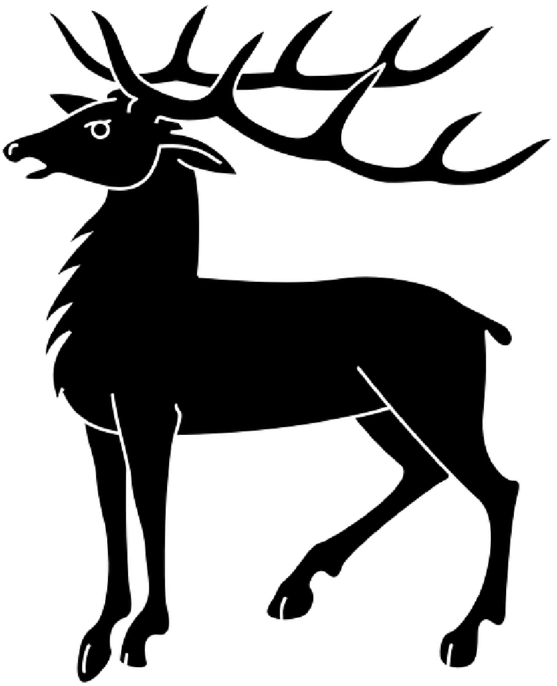 Antlers Silhouette, Deer, Horns, Animal, Mammal, Antlers - Deer Coat Of Arms (800x986)