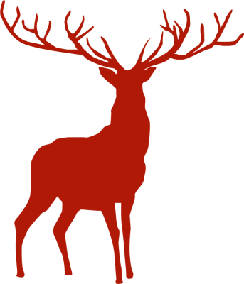 Free Clip Arts Online - Christmas Deer Silhouette Png (343x400)