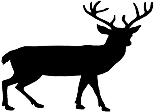 Red Deer - Deer Silhouette Clip Art (496x359)