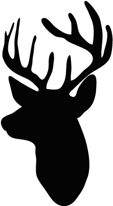 Deer Head Silhouette Ii Wall Quotesâ„¢ Wall Art Decal - Rotes Blumen-/rotwildthema Des Brautblumenstraußes (450x450)