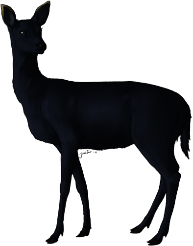 Mule Deer X Unknown - Female Deer Silhouette (394x503)
