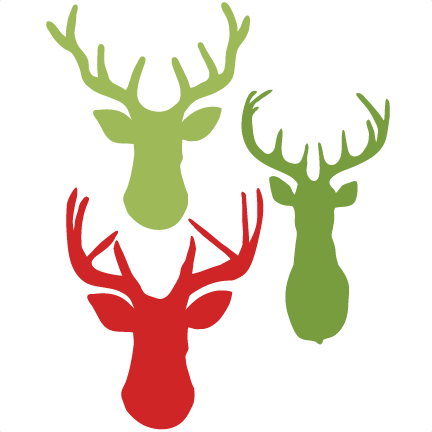 Deer Heads Svg Scrapbook Cut File Cute Clipart Files - Reindeer (432x432)