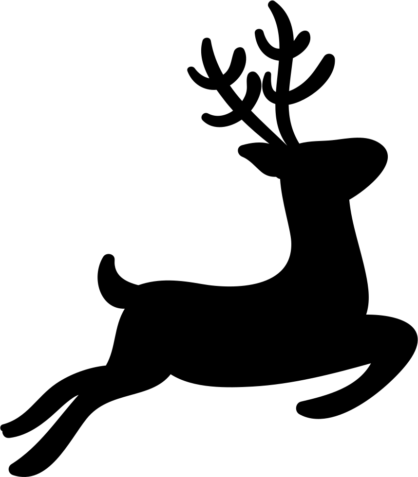 Reindeer Silhouette White Tailed Deer Clip Art - Reindeer Svg Files Free (858x981)