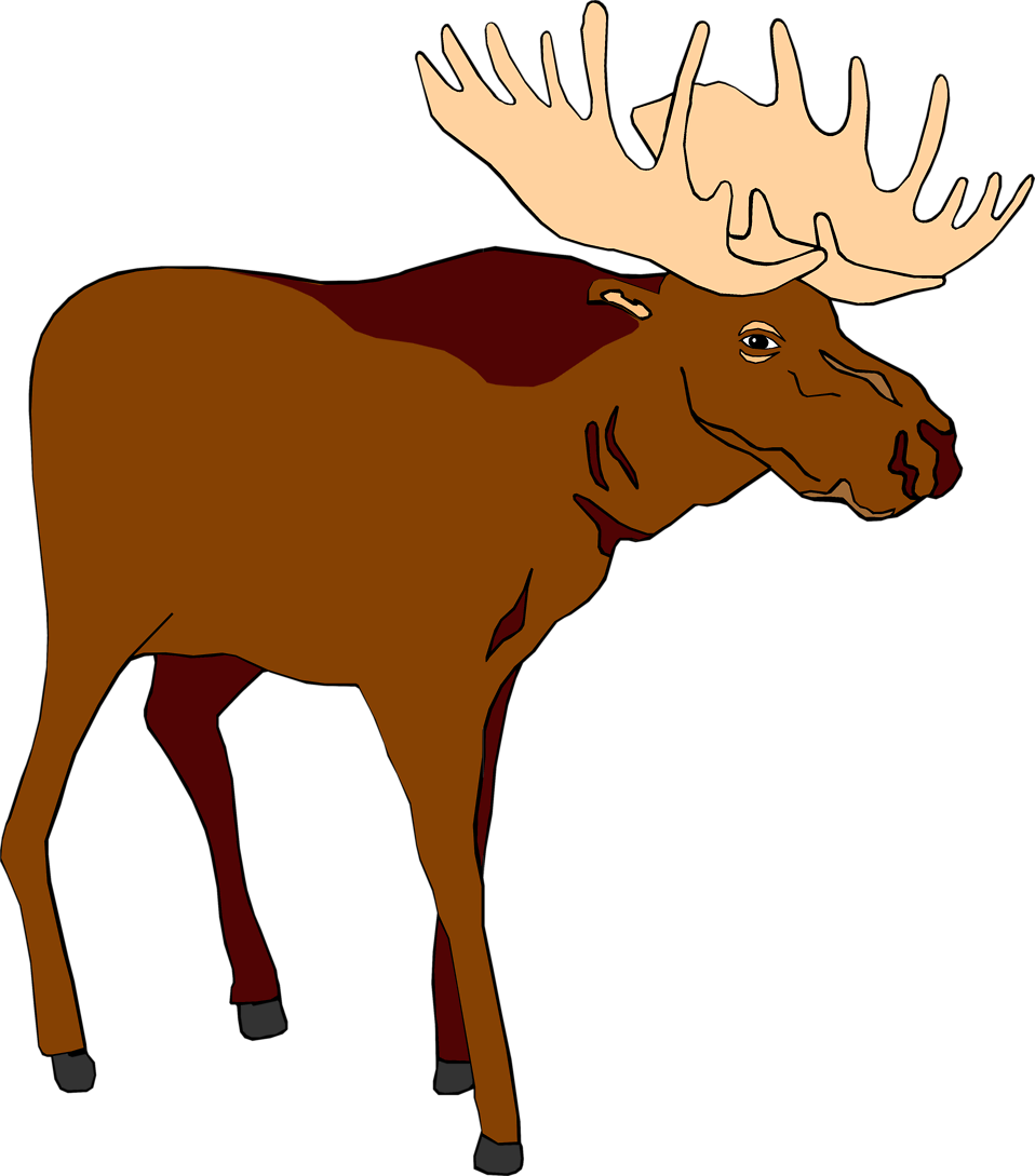 Christmas Moose Clip Art - Clipart Moose (958x1089)