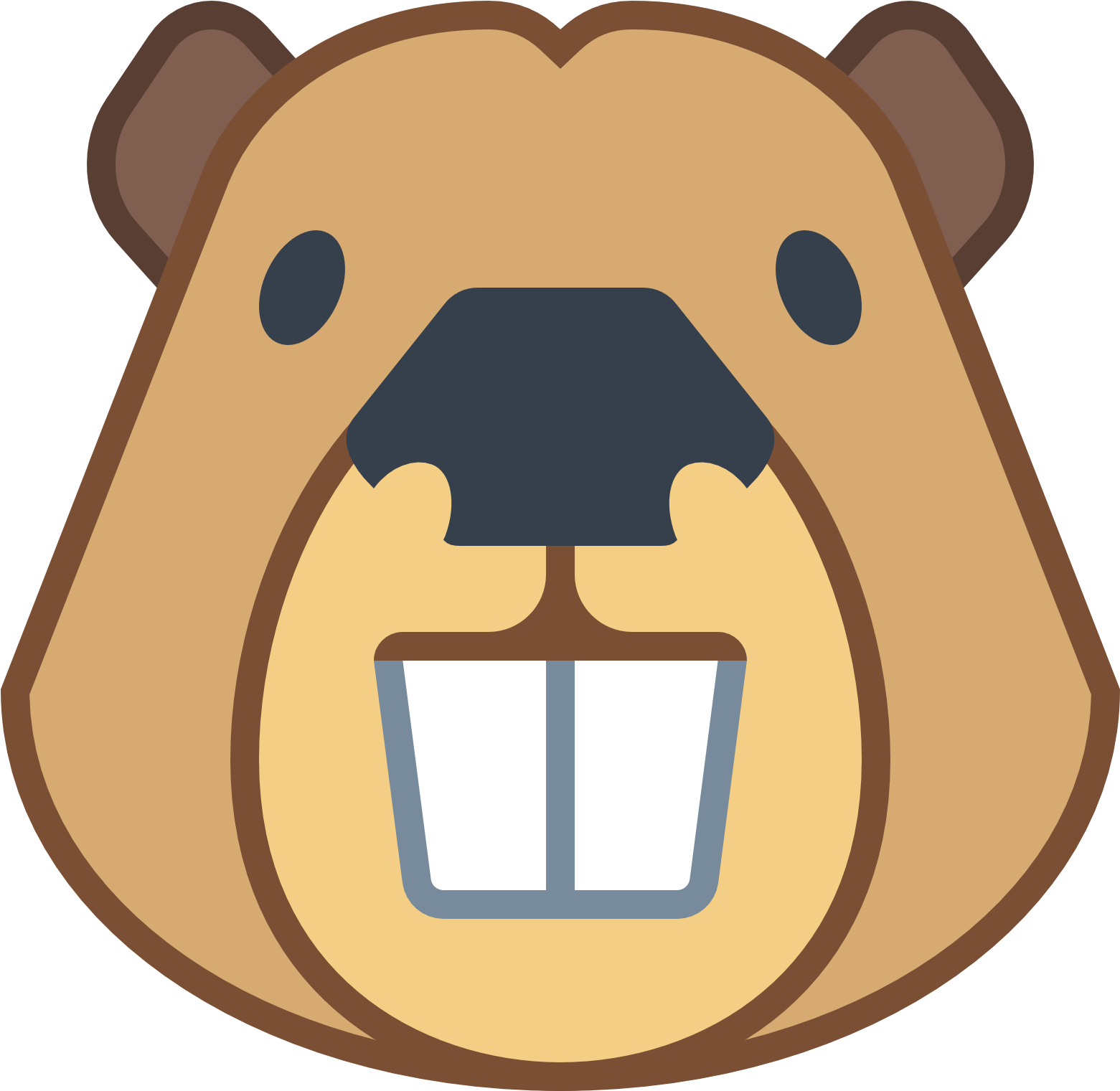 Beaver Clipart Transparent Background - Beaver Face Png (1600x1600)