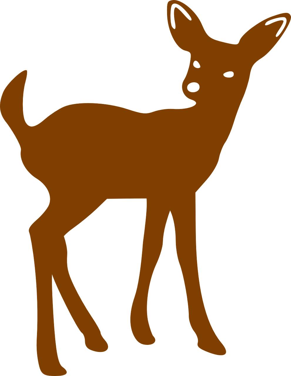 Bambi Clipart Doe - Animal Silhouette Patterns (991x1280)