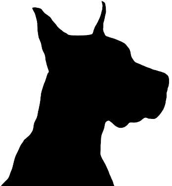 Dog Silhouette - Great Dane Head Silhouette (450x394)