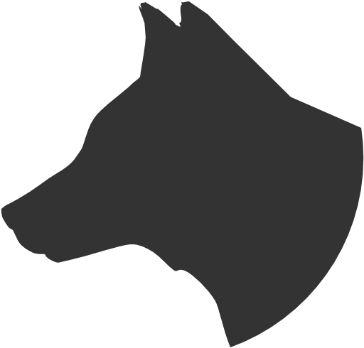 Dog Head Profile - Large Fish Stencil (800x765)