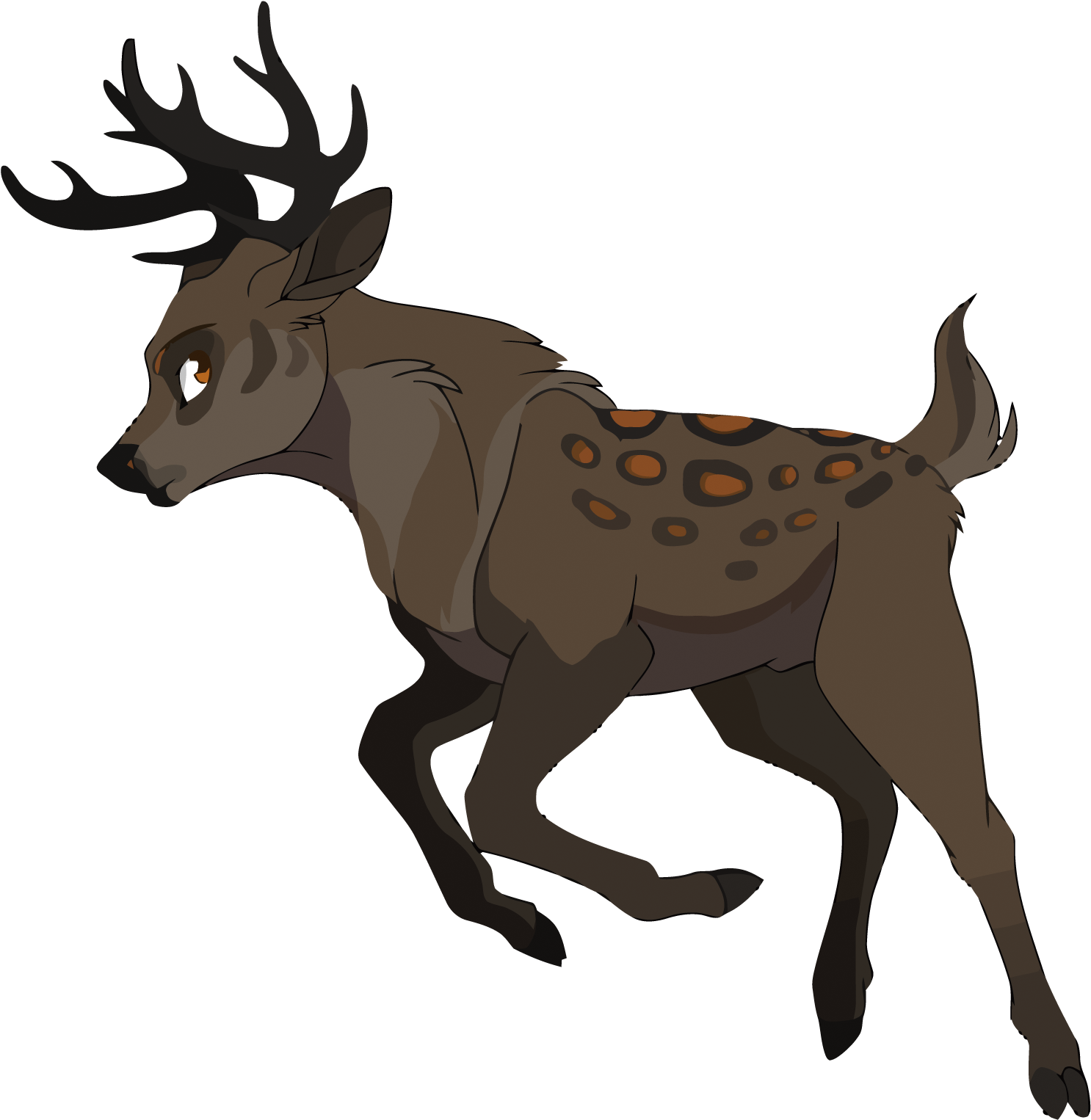 Vector Jumping Deer - Vector Jumping Deer (1500x1525)