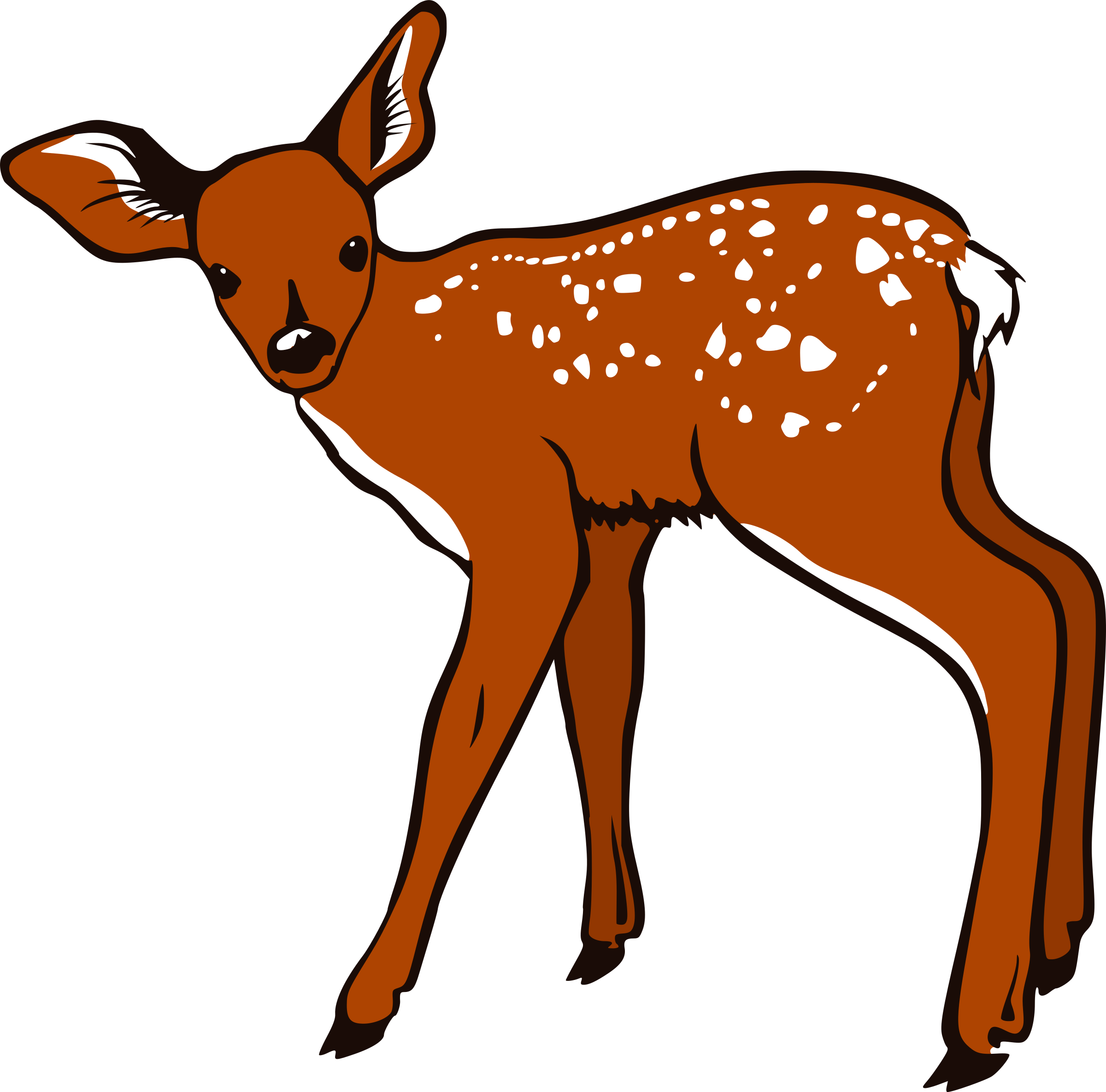 Fawn - White Tailed Deer Clip Art (2400x2369)