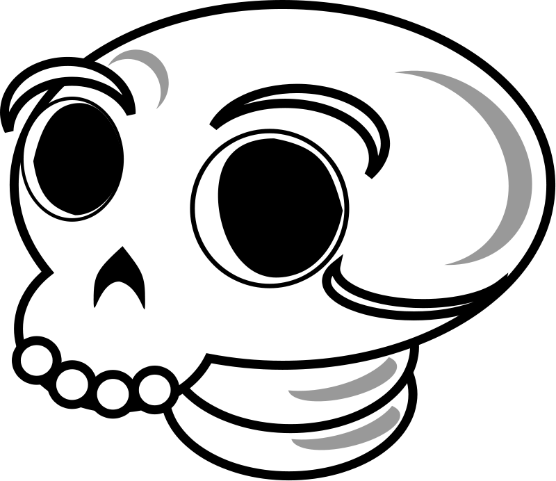 Free Vector Skull Clip Art - Imagen De Cara De Esqueleto (867x750)