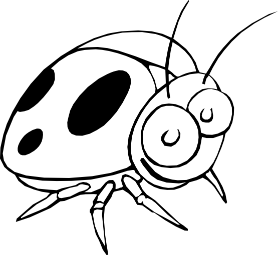 Ladybug Clipart Black And White - Ladybug Cartoon Black And White (800x735)