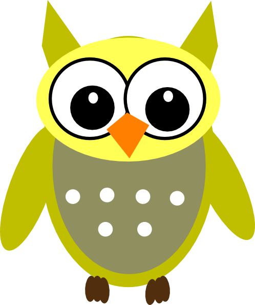 Grellow Gray Owl Clip Art At Clker - Owl Vector Free (498x595)