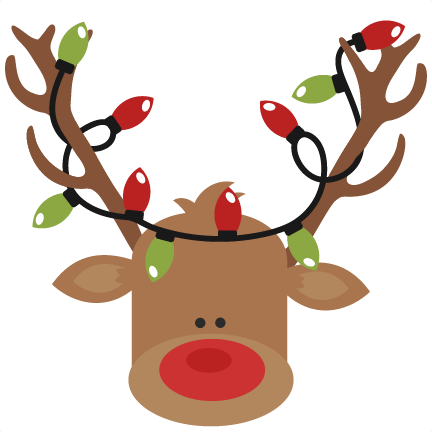 Reindeer With Christmas Lights Svg Cutting Files For - Reindeer Antlers With Lights (432x432)