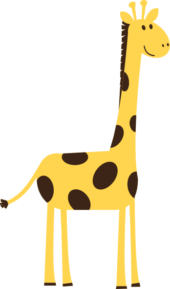 Giraffe Clip Art - Jungle Giraffe Clipart (348x591)