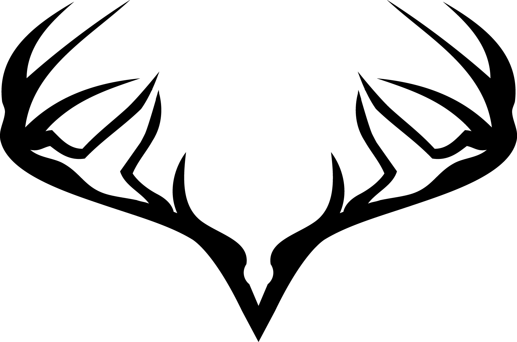 We Needed To Incorporate Both Hunting Deer And Duck - Deer Horn Logo (1666x1104)
