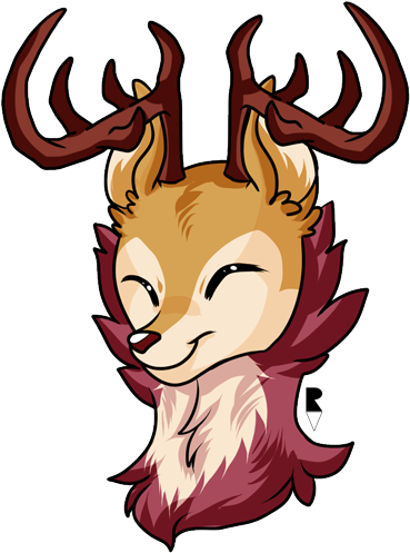 Allocen, Buck, Deer, Eyes Closed, Fluffy, Male, Oc, - Illustration (512x512)
