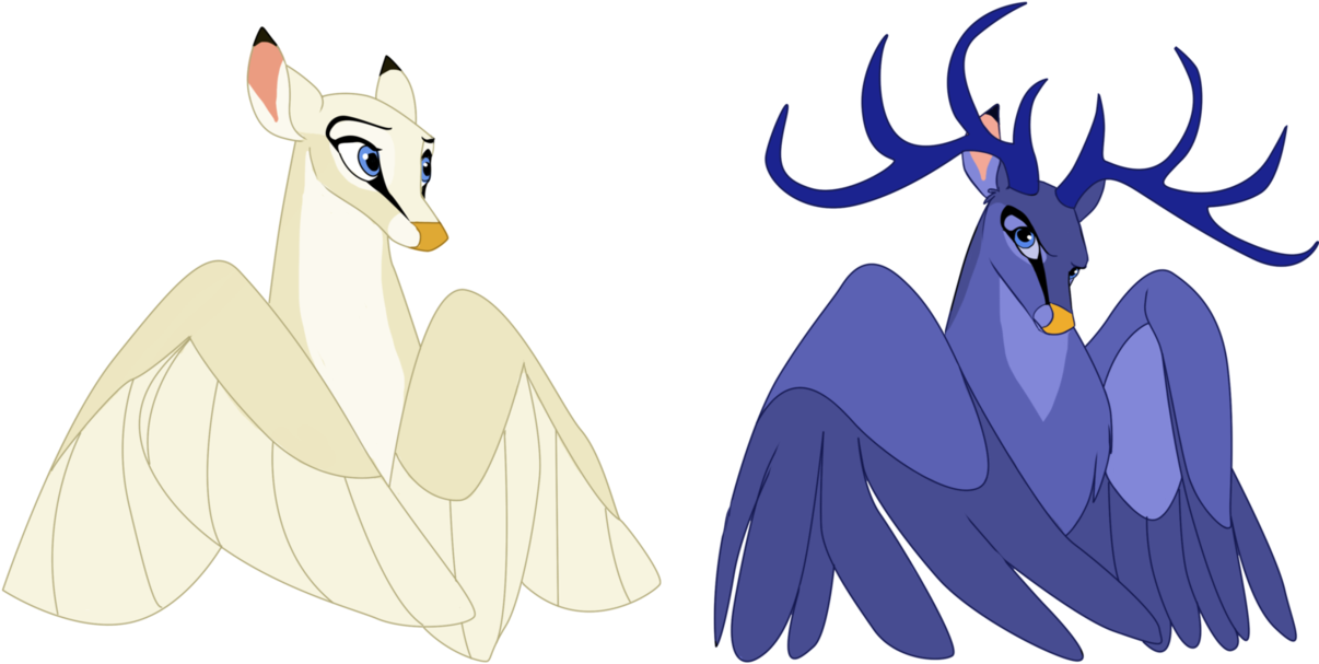 Swan Deer By Dyb - Painting (1224x653)